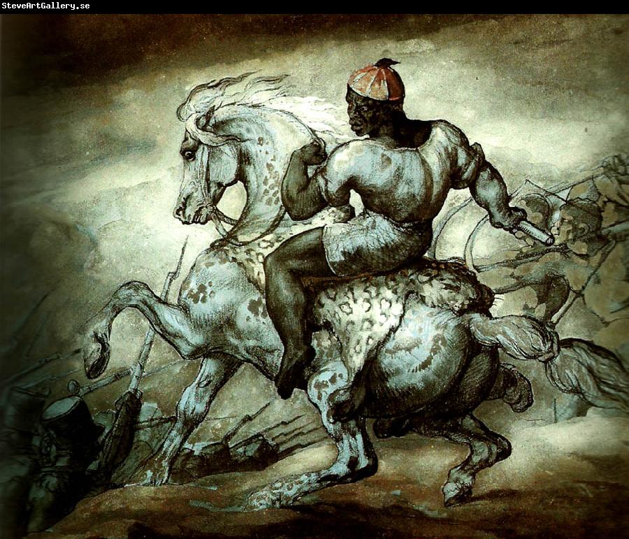 charles emile callande noir sur un cheval cabre